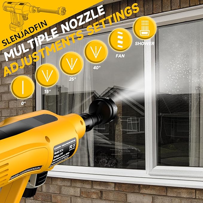 Cordless Pressure Washer for Dewalt 20V Battery 700 PSI Portable Handheld Power Washer with 6-in-1 Nozzle Foam Cannon for Car Floor Fence Wall Cleaning (Battery Not Included)