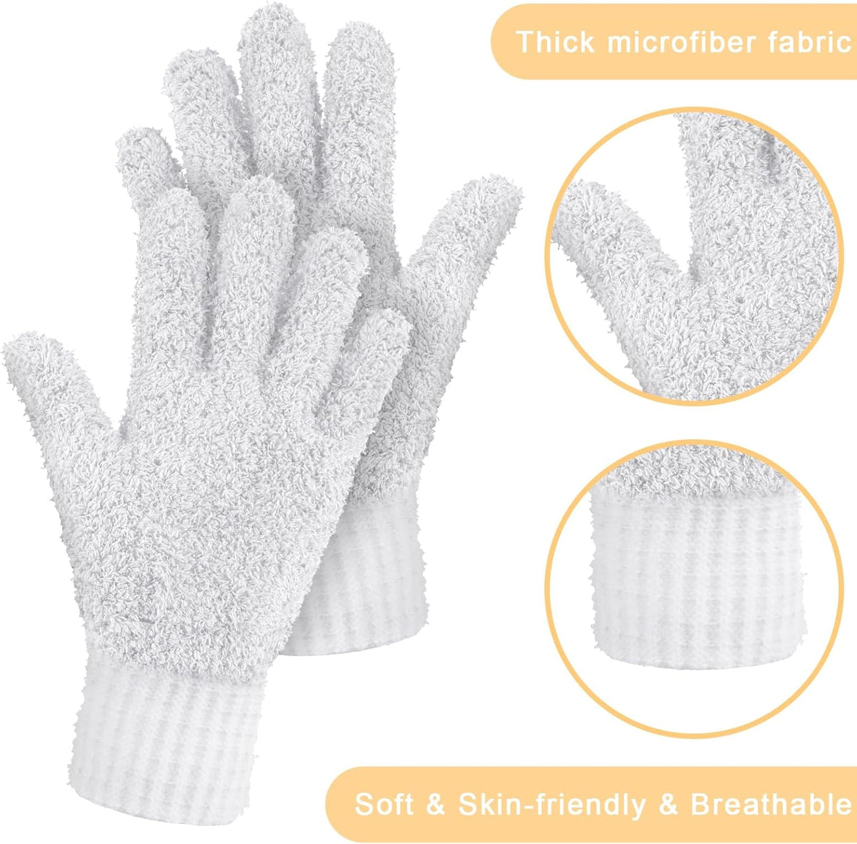Bencailor 3 Pairs Microfiber Plant Dusting Gloves Leaf Cleaning Gloves for Indoor Plants, Blinds, Furniture, House