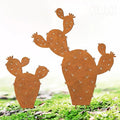 2pcs Metal Cactus Outdoor Decor,Desert Steel Yard Art, Metal Plants Prickly Pear Cactus,Lawn Decoration&Yard Art Outdoor and Garden Clearance Large