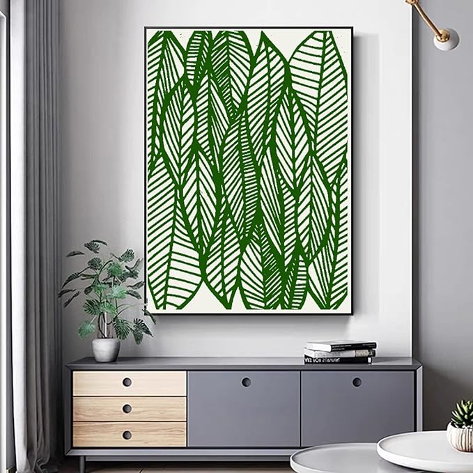 TIAMECH 6 Pcs A4 Reusable Geometric Stencils for Painting - Hollow Leaves & Abstract Curve Lines Texture Layering Templates, DIY Wall Art, Furniture, Scrapbook & Crafts