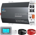 3000 Watt Pure Sine Wave Inverter 12v DC to 110v 120v AC Converter,6000W Peak Power Inverter with 4 AC Outlets,USB Port,Type-C,Remote Control LCD Display for Truck, RV, Vehicles, Solar Off-Grid