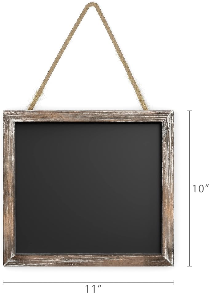 Barnyard Designs Magnetic Hanging Chalkboard Sign – Rustic Decorative Display Presentation Board for Office, School Supplies, Kitchen, Restaurant, Weddings and More, 11” x 10” (3 Pack)