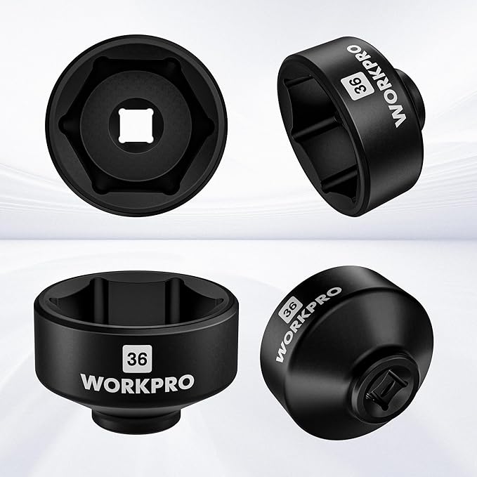 WORKPRO 36mm Oil Filter Socket Wrench, Oil Filter Removal Tool, Oil Filter Change Set, Ideal for Some Ford F250, BMW, Mini, Volvo, Audi, VW, Porsche Vehicles