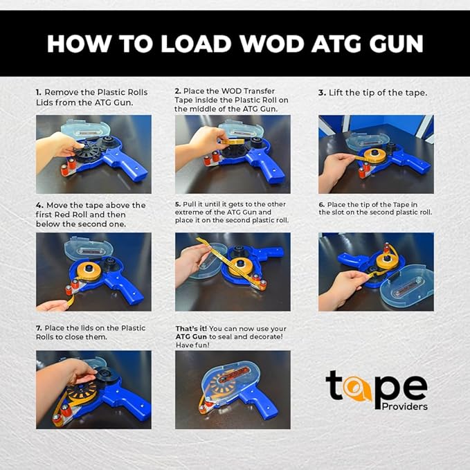 WOD General Purpose ATG Tape, 1/4 inch x 36 yds. (Set of 144 Rolls) Adhesive Transfer Tape Glider Refill Rolls Clear Adhesive on Gold Liner (Acid Free) RWATG20