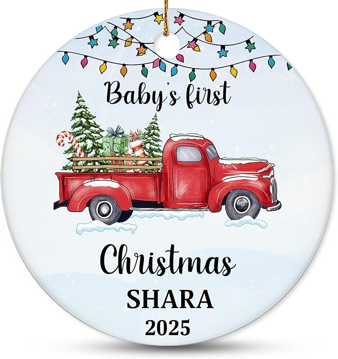Personalized Baby First Christmas Ornament 2025 - Custom Ornament for New Baby - Babies Name Keepsake - Sweet Gift for Parents - Newborn, New Mom, Dad Gifts On Christmas, Birthday