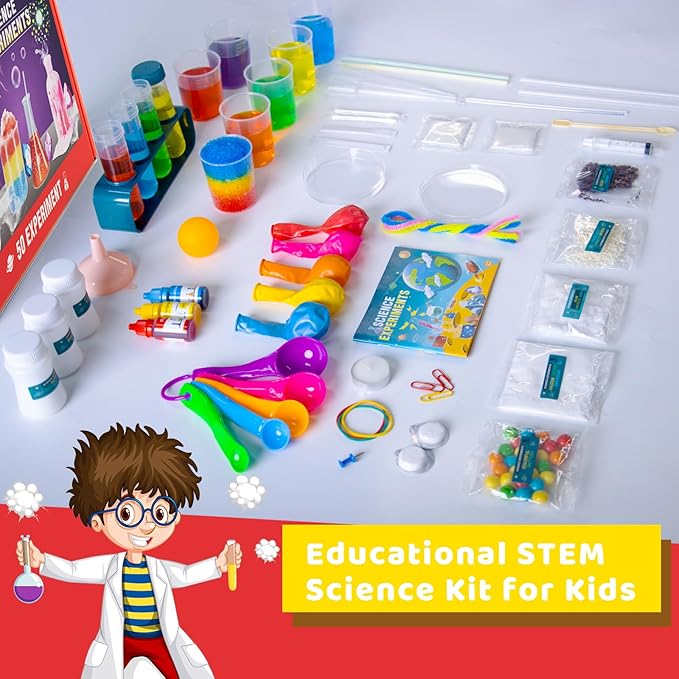 Science Kits for Kids - 50 Experiments Science Kit for Kids Age 6-12 Year Old, STEM Educational Science Toys Gifts for Girls Boys, Chemistry and Physics Set Toys for Boys Girls