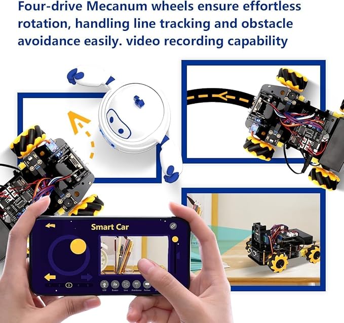 Robot Kit with 3MP Camera, Robotics Kit for Kids Ages 8–12 12-16 Compatible with Arduino & Scratch, App & Remote Control, STEM Toys Coding Robot Kit, Gift for Kids, Teens and Adults
