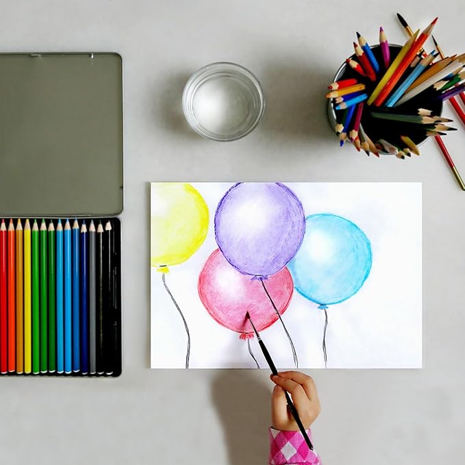 PATIKIL Watercolor Pencil, 6Pcs Water Soluble Pencils for Blending, Coloring, Sketch Drawing, Painting, Light Purple