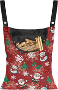 Christmas Theme Handy Clothespin Bags Maple Leaf Space-Saving Clothespin Storage Hanger Bag, Hanging Storage Organizer with Hanging Rope for Indoor and Outdoor Supply