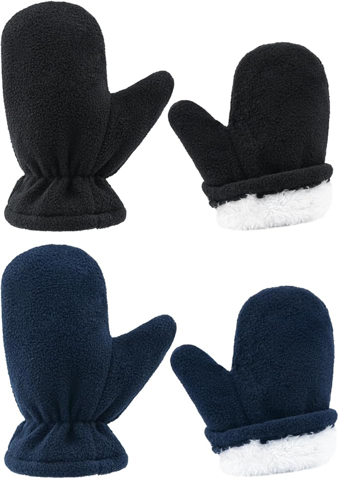 BAVST Baby Toddler Winter Mittens Girls Warm Fleece Lined Gloves Kids Sherpa Lined Mittens for Boys