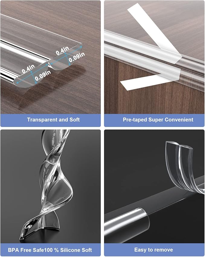 Clear Corner Protectors, Corner Protector Baby Proofing, Soft Edge Protectors,16.4ft(5M) Corner Guards Furniture Corner&Edge Safety Bumpers with Upgraded Strong Adhesive for Furniture&Sharp Corners