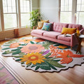 Handmade Wool Floral Area Rug for Living Room | Elegant Flower Garden Design, Soft, Thick and Durable | Bedroom, Dining Room & Home Decor Carpet (9' x 12', Floral G)