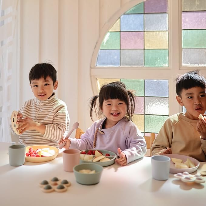 mushie Flatware Fork and Spoon Set For Kids | Made in Denmark (Soft Lilac)