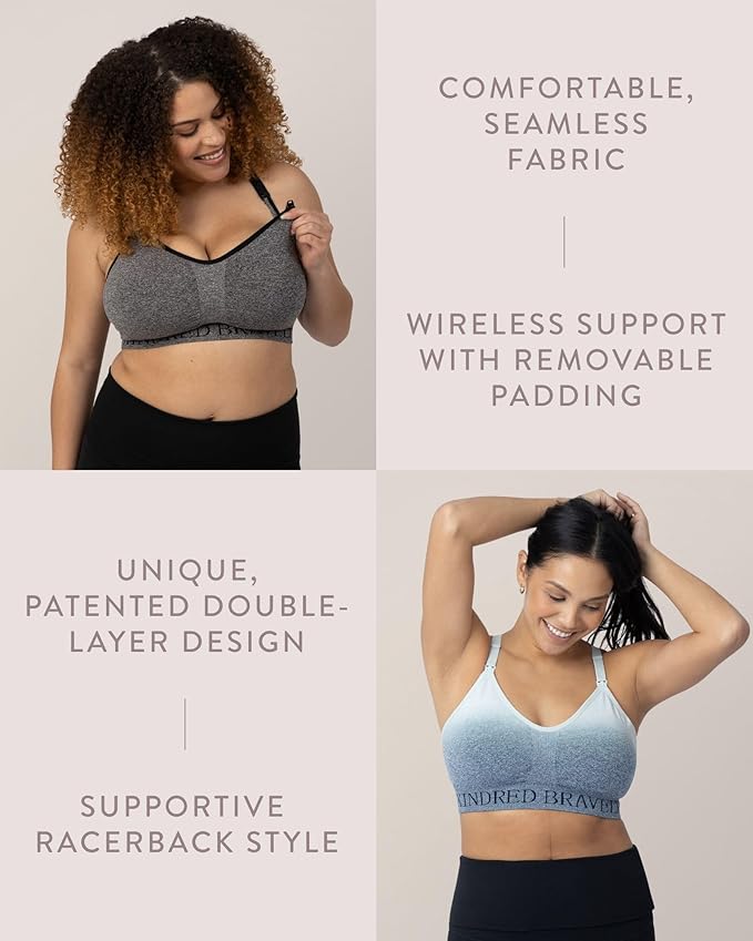 Kindred Bravely Sublime Nursing Sports Bras for Breastfeeding, Soft & Stretchy Maternity Bra