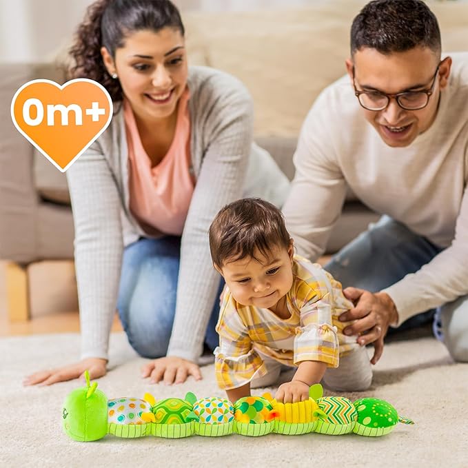 Sumobaby Infant Baby Musical Multi-Sensory Caterpillar, Stuffed Animal Activity Soft Toys, for Tummy Time Newborn 0-3-6-12 Months Boy and Girls,Green