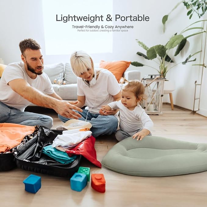 Baby Lounger for Newborn: Skin-Friendly & Breathable for 0-12 Months Infant Tummy Time Playtime & Diaper Changes - Portable & Lightweight Cushion for New Parents
