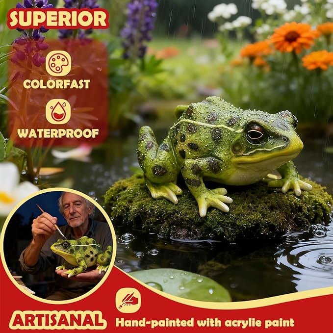 Sunthus Frog Garden Statues Toad Outdoor Decor Sculptures Yard Resin Decorations