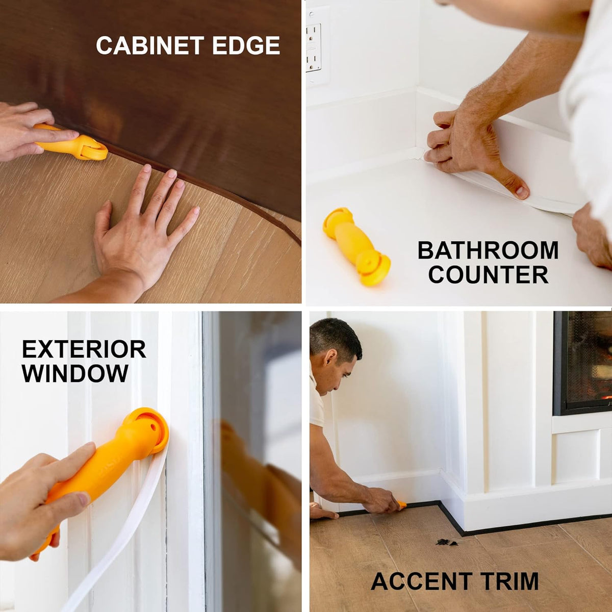 InstaTrim The Original Flexible Trim - 50ft Dark Brown 3/4" Wide Caulk Tape - Adhesive Trim with Many Uses Including Caulking for Bathtubs, Sinks, Counters, Tile, Floors - Made in USA