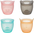 Zip Top Reusable 100% Silicone Baby + Kid Snack Containers- The only containers That Stand up, Stay Open and Zip Shut! No Lids! Made in The USA - Full Set of 4