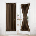 DWCN French Door Curtains – Rod Pocket Thermal Blackout Curtain for Doors with Glass Window, Kitchen and Patio Doors for Privacy, 54 X 80 Inches Long, 1 Curtain Panel with Tieback, Brown