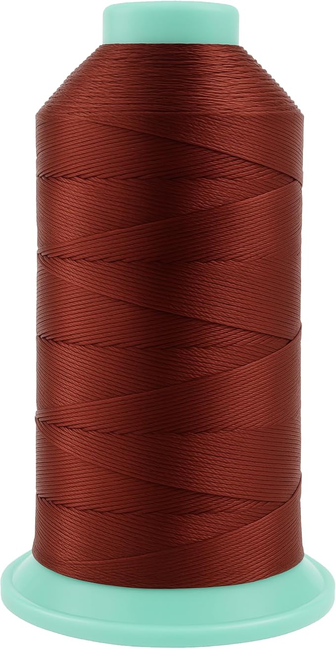 Mandala Crafts Size 207 630D T210 Bonded Nylon Thread Copper Brown Heavy Duty Sewing Threads - 800 YDs Tex 210 Thread for Leather, Jeans, Weaving, Outdoor Marine Upholstery Threads