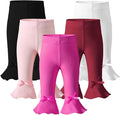Newborn Toddler Baby Girl Pants Leggings Ribbed Straight Flare Infant Girl Pants Leggings Bell Bottoms 5 Packs