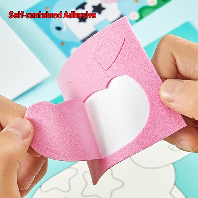 Lovyan 3D EVA Foam Stickers for Toddlers 12PCS Sticky Foam DIY Craft Preschool Art Class Drawing Sticker Puzzle Art Kit for Kids Boys Girls (Vehicles)