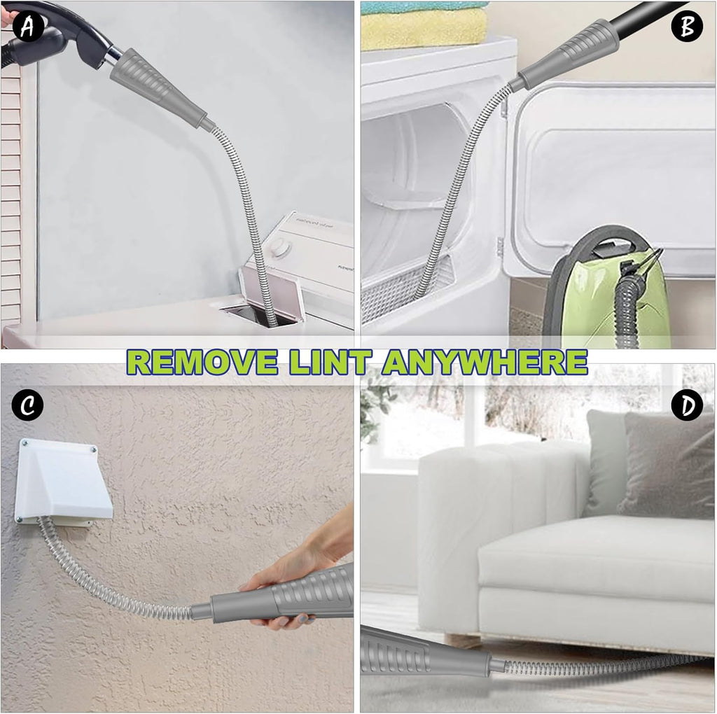 Sealegend Dryer Vent Cleaner Kit Dryer Lint Vacuum Attachment Lint Remover,Dryer Vent Vacuum Hose With Brush (Grey)