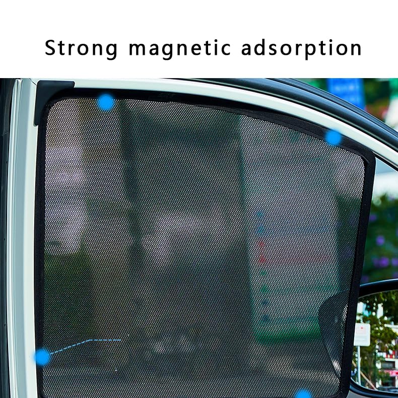Car Sunshades for Tesla Model S 2012, Windshield Breathable Portable Visor Sunproof UV Rays Privacy Protection Blocking Mosquito,A/2pcs Side - color: A/2pcs Side