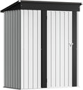 Devoko Outdoor Storage Shed 5 x 3 FT Lockable Metal Garden Shed Steel Anti-Corrosion Storage House with Single Lockable Door for Backyard Outdoor Patio (White)