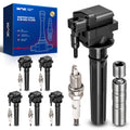 KAX Set of 6 Ignition Coils & Iridium Spark Plugs w/Magnetic Socket for Chrysler2004-2006 Pacifica 3.5L 2005 300/Magnum 3.5L 199