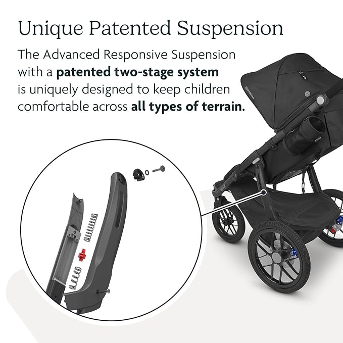 UPPAbaby Ridge Jogging Stroller/Durable Performance Jogger with Never-Flat Tires/Built for Walking, Running, Hiking/Water Bottle Holder and Basket Cover Included/Jake (Charcoal/Carbon Frame)