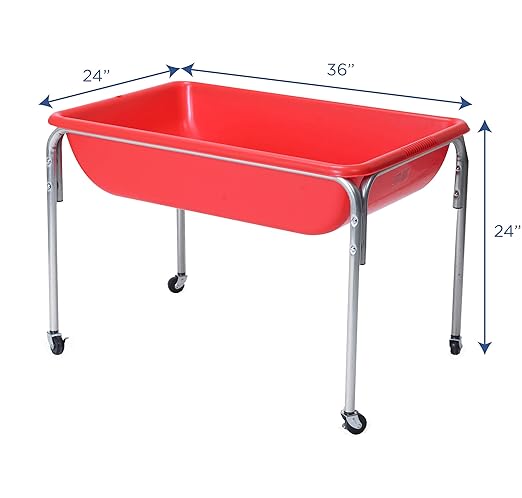 Children's Factory Medium Sensory Table – 24″ Height, Sandbox, Water Table for Kids, Red