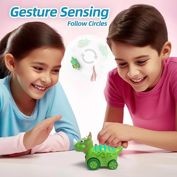 Interactive Dinosaur Toy Car, Electronic Dinosaur Car with Smart Follow Ball and Gesture Control, Rechargeable, Dino Toys for 3 Year Old Boys Girls and Toddlers,Boy Toys Age 3,4,5 and Up