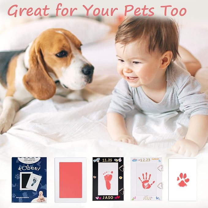 Inkless Baby Hand and Footprint Kit,Clean Touch Ink Pad for Baby Footprint Kit,No Mess Dog Paw Print Kit,DIY Footprint Ink for Baby Keepsake Gifts for Boys and Girls