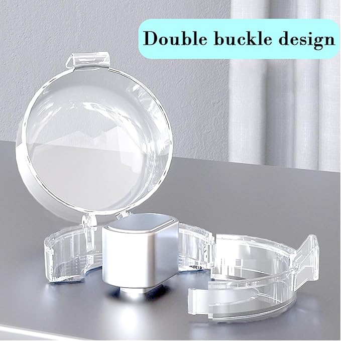 2 Pack Deadbolt Child Safety Lock Cover, Child Proof Door Knob Cover, Large Size Door Safety Deadbolt Lock for Kids, 2.76 * 2.14"