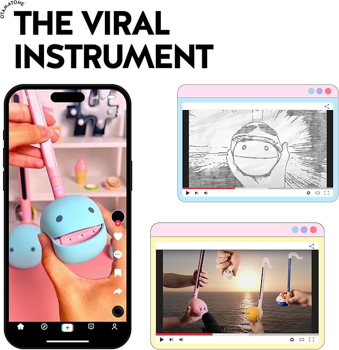 Otamatone Japanese Electronic Musical Instrument Portable Music Synthesizer from Japan by Maywa Denki Studio Award Winning, Educational Fun Gift for Children, Teens & Adults - Purple