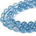 6mm 61pcs Blue Topaz Crystal Quartz Natural Stone Round Loose Beads for Jewelry Making DIY Bracelet Necklace Earrings