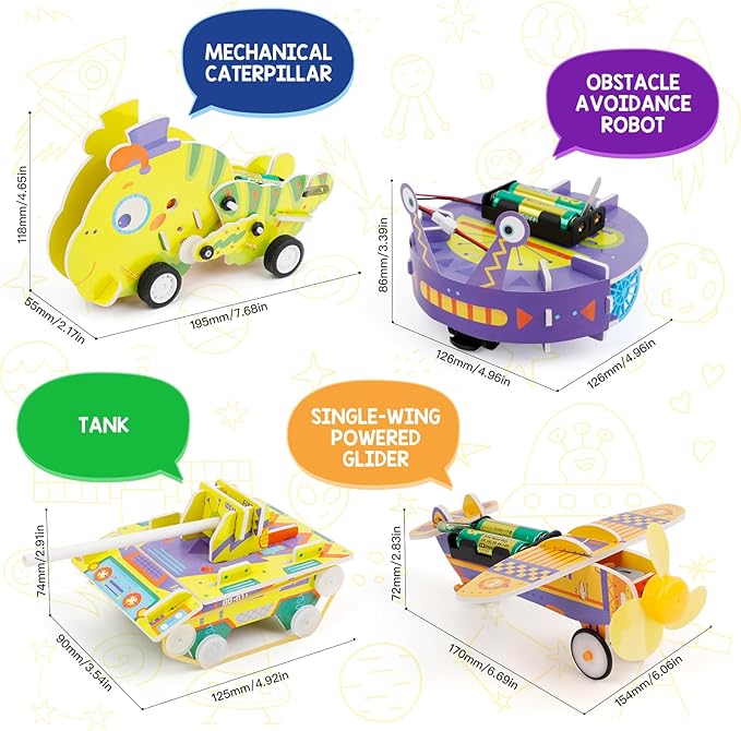 STEM Kits for Kids Age 8-10, STEM Toys for Boys Age 8-12, Science Experiments Robotics Engineering Projects Crafts Robot Building Activities for 6 7 8 9 10 11 12 13 14 Year Old Boys