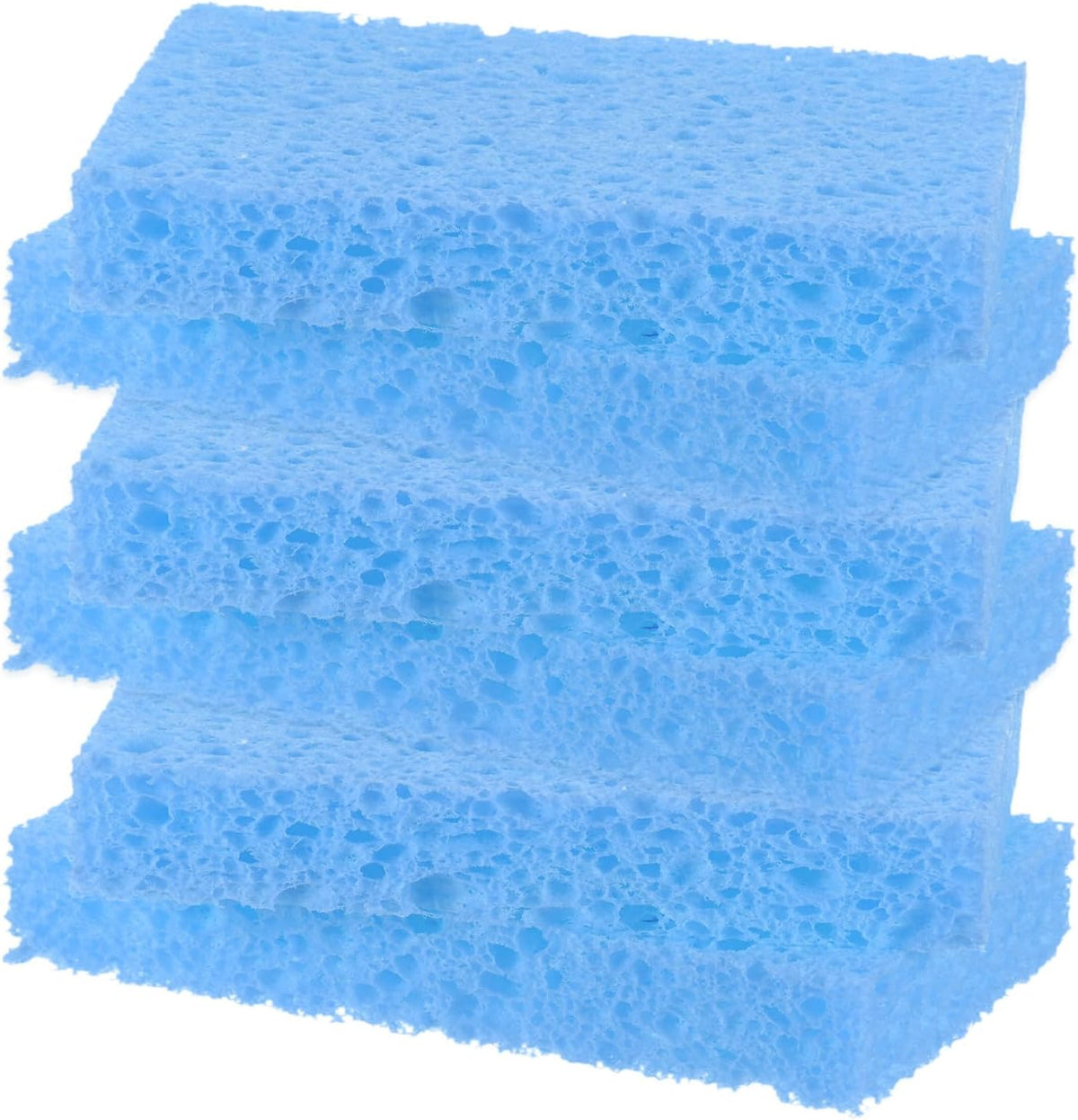 6-Pack Kitchen Sponges, Condense Eco Cellulose Non-Scratch Scrub Heavy Sponge for Kitchen/Household/Bathroom, Clean Tough Messes Dish Scrubber [Blue]