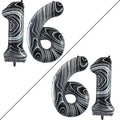 GOER Number 16 Balloons for 16th Birthday Sweet 16 Party Decorations,42 Inch Jumbo Foil Helium 61 Balloons for 61st Birthday Party Decoration (Marble Black)