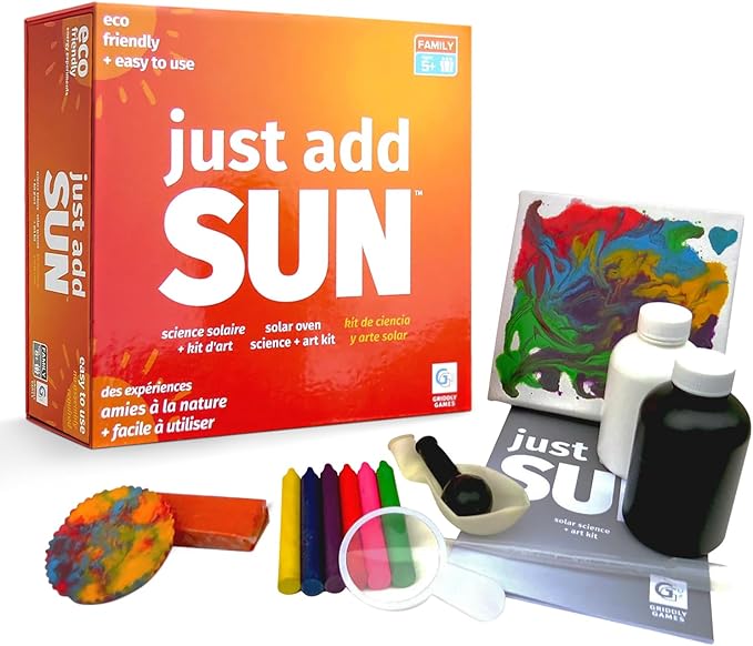 STEM Toys by Griddly Kids – Art & Science Kits for Kids Ages 8-12, STEM Kits for Learning & Education Toys, Chemistry Set for Hands-on Learning, Experiment Kit Gifts for Boys & Girls (Just Add Sun)