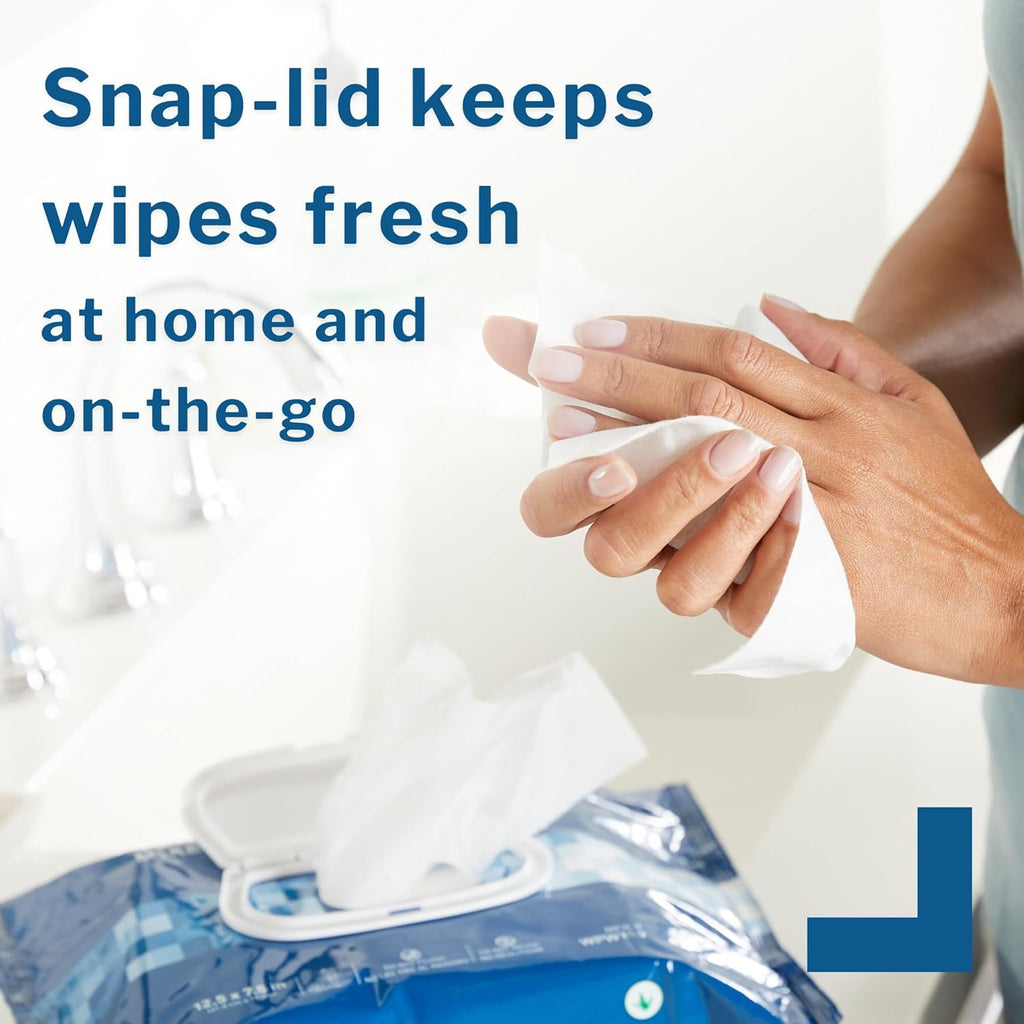 McKesson Washcloth Wipes for Adults, Scented (6 Pack, 288 Washcloths) Disposable Wash Cloths for Body - No-Rinse Formula with Snap Lid - Good for Incontinence and Elderly - 48 Wipes Per Pack