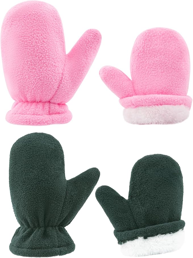 BAVST Baby Toddler Winter Mittens Girls Warm Fleece Lined Gloves Kids Sherpa Lined Mittens for Boys