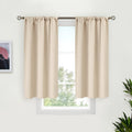 BGment Short Blackout Curtains for Bedroom 40 Inches Long - Thermal Insulated Room Darkening Curtain for Kitchen, Champagne, 34 x 40 Inch, 2 Panels