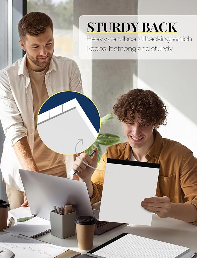 Legal Pads 8.5 x 11 White Note Pads 8.5 x 11 In 2 Pack Notepads 8.5 x 11 Writing Pads of Paper 8.5 x 11 Legal Notepads Wide Ruled White Lined Paper Pads 8.5 x 11 30 Sheets Per Legal Note Pads 8.5 x 11