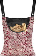 Strength Clothespin Bag 14.5x12 Inches - Vintage Bird Flower Red Print Commercial Quality Storage with Oversized Opening - Heavy Duty Polyester Construction with Reinforced Grommets
