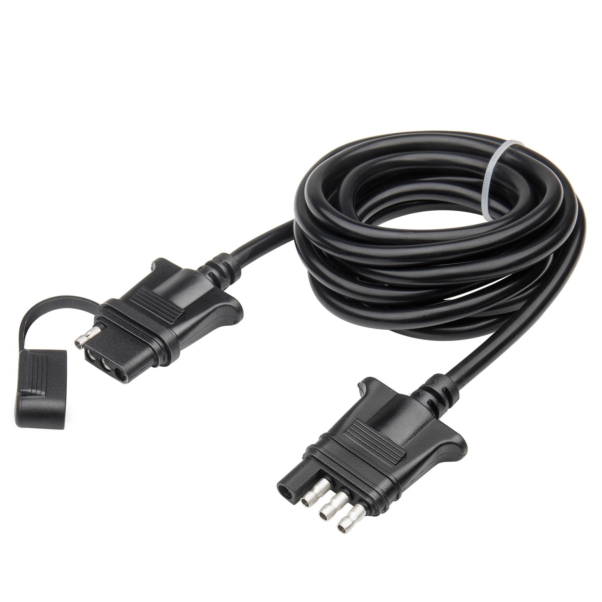 MECMO 4 Pin Flat Trailer Extension Cable 9FT, 18AWG 4 Way Trailer Wiring Conenctor Harness Vehicle-Side Trailer-Side 4 Prong Tra