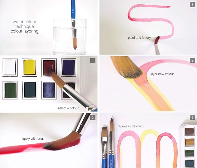 Winsor & Newton Cotman Watercolor Paint Set, Field Set, 14 Half Pan w/ Brush, Mixing Palette