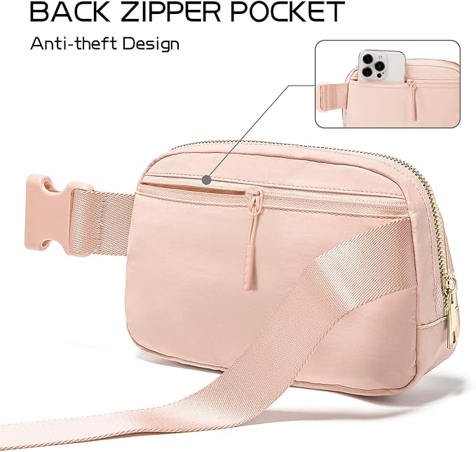 Gitus Gifts for 8 9 10 11 12 Year Old Girls Belt Bag Fanny Pack Crossbody Bags with Initial Letter Patch Cute Stuff Birthday Gifts for Teen Girls Women Personalized Trend Stuff (Coral Pink-I)
